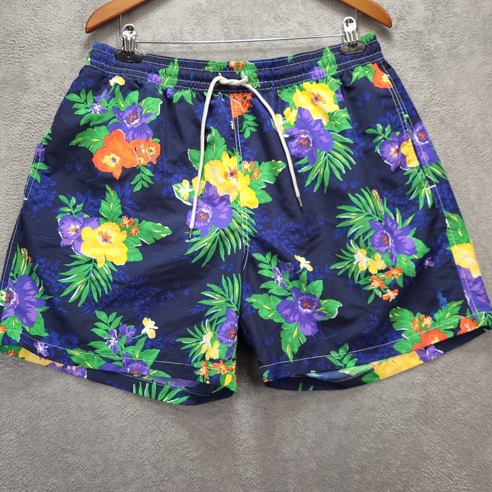 Polo Ralph Lauren Men's Swim Trunks Shorts Size 2XL Floral Hawaiian Bright Lined